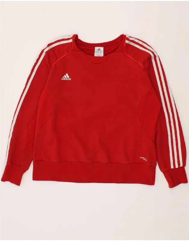 ADIDAS Womens Sweatshirt Jumper UK 22 3XL  Red Cotton