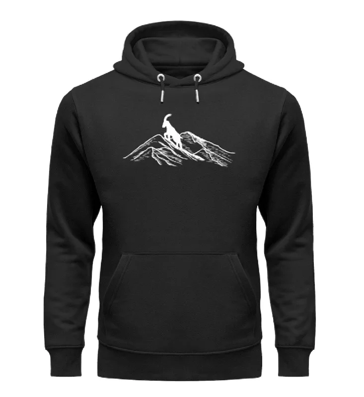 Alpensteinbock auf Berg - Unisex Premium Organic Hoodie Hoodie with Strings Custom Fit Adjustable Alpensteinbock auf Berg - Unisex Premium Organic Hoodie Hoodie with Strings Custom Fit Adjustable