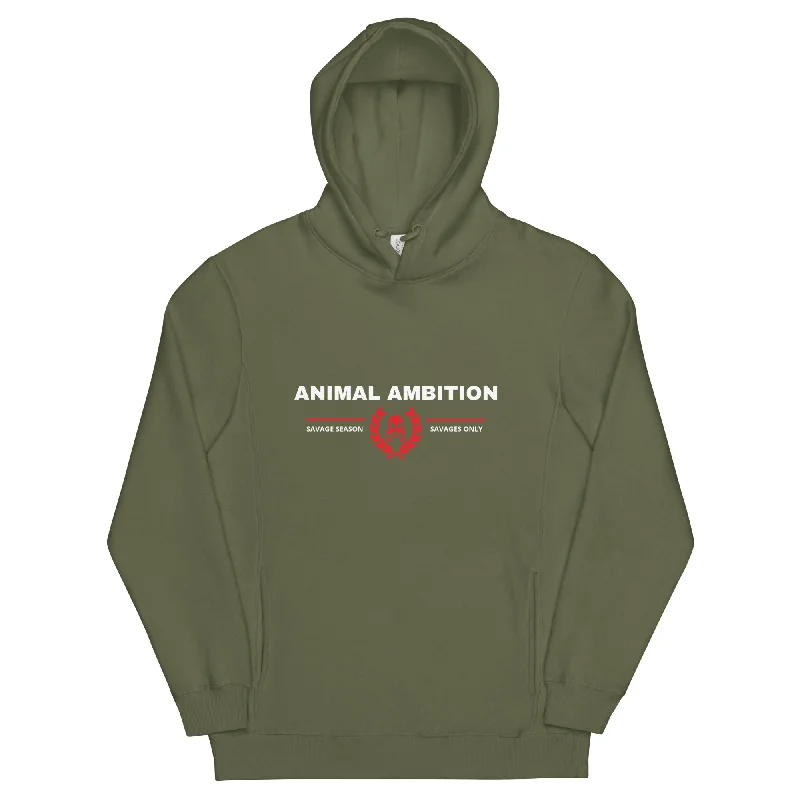 'Animal Ambition' Unisex Lifestyle Hoodie Hoodie with Raglan Sleeves Sporty Comfortable 'Animal Ambition' Unisex Lifestyle Hoodie Hoodie with Raglan Sleeves Sporty Comfortable