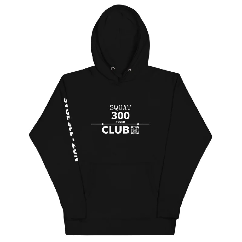 'Barbell Club' 300lb Squat Club Unisex Hoodie Hoodie with Hood Adjustable Protection 'Barbell Club' 300lb Squat Club Unisex Hoodie Hoodie with Hood Adjustable Protection