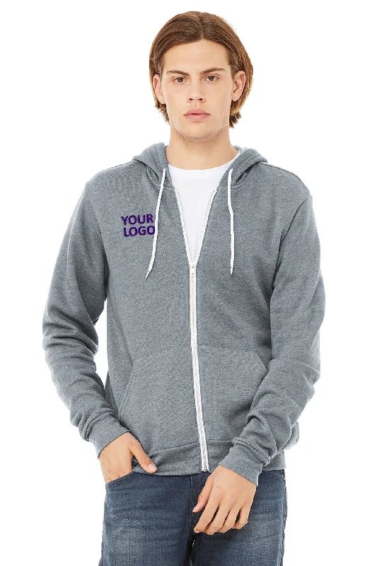 Bella Canvas Unisex Fleece Full-Zip Hoodie, Athletic Heather Hoodie with Neon Bright Vibrant Bella Canvas Unisex Fleece Full-Zip Hoodie, Athletic Heather Hoodie with Neon Bright Vibrant