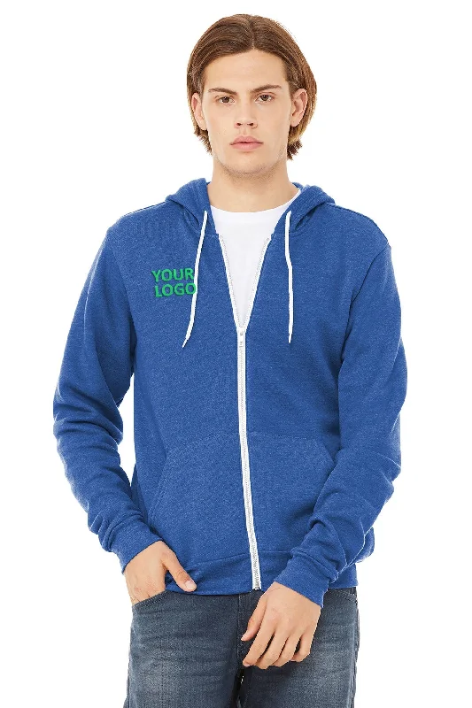 Bella Canvas Unisex Fleece Full-Zip Hoodie, True Royal Hoodie with Elastic Waist Stretchable Comfortable Bella Canvas Unisex Fleece Full-Zip Hoodie, True Royal Hoodie with Elastic Waist Stretchable Comfortable
