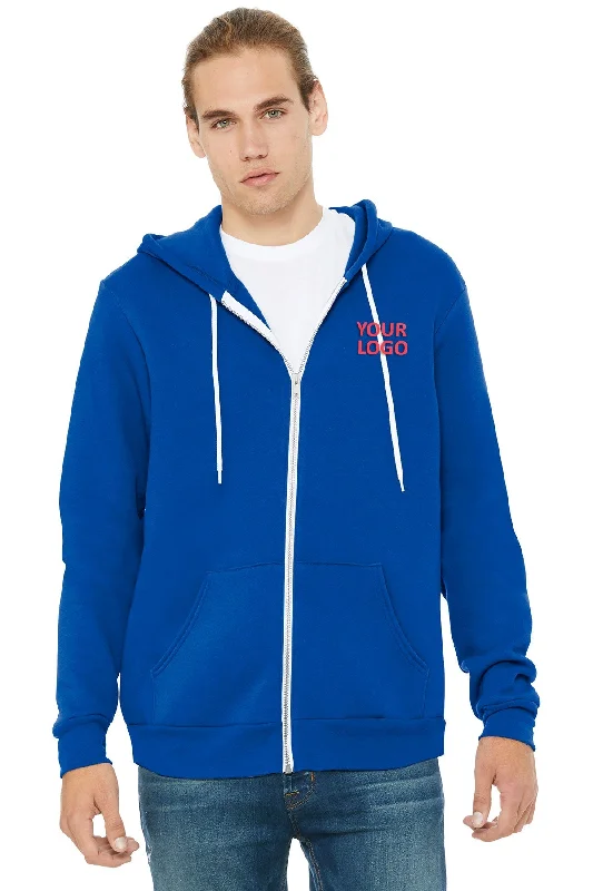 Bella Canvas Unisex Fleece Full-Zip Hoodie, True Royal Hoodie with Toggle Buttons Decorative Unique Bella Canvas Unisex Fleece Full-Zip Hoodie, True Royal Hoodie with Toggle Buttons Decorative Unique