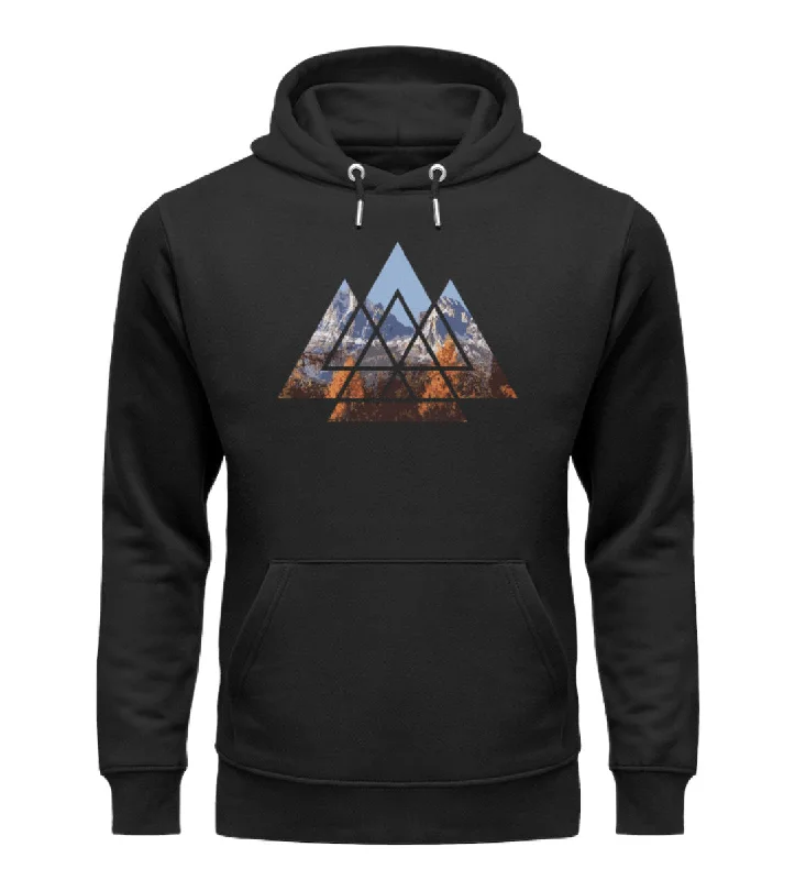Berge Abstrakt - Unisex Premium Organic Hoodie Hoodie with Snap Buttons Easy Quick
