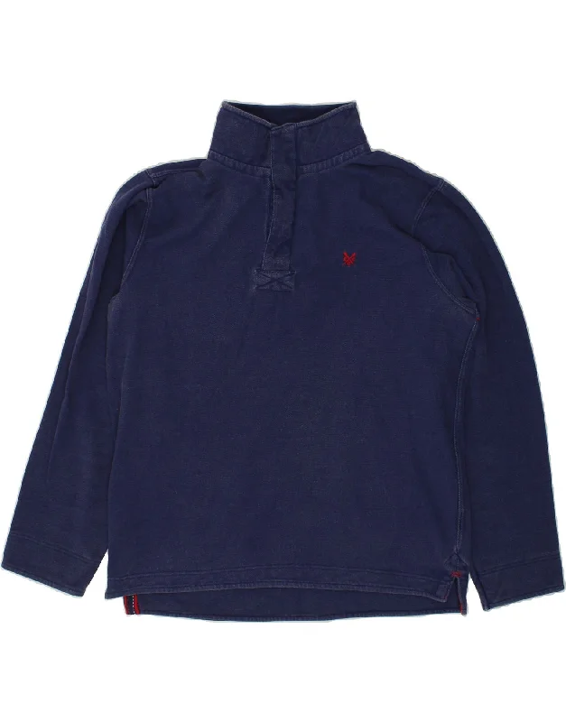 CREW CLOTHING Mens Button Neck Sweatshirt Jumper XL Navy Blue Cotton Hoodie with Embroidery Detailed Premium CREW CLOTHING Mens Button Neck Sweatshirt Jumper XL Navy Blue Cotton Hoodie with Embroidery Detailed Premium