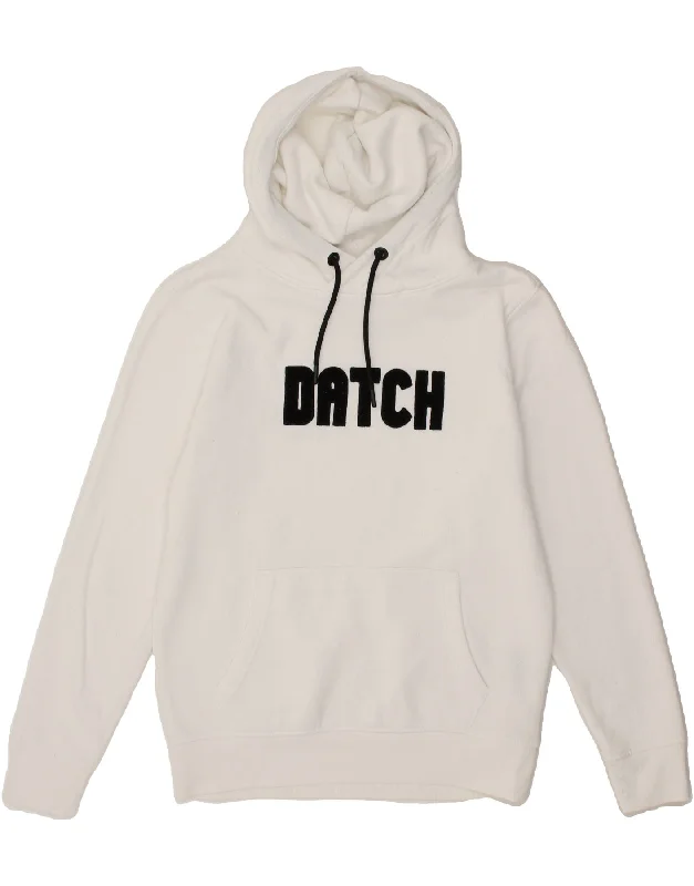 DATCH Mens Graphic Hoodie Jumper Large White Cotton