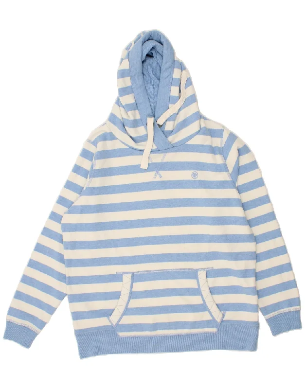 FAT FACE Womens Hoodie Jumper UK 14 Large Blue Striped Cotton Hoodie with Embroidery Detailed Premium FAT FACE Womens Hoodie Jumper UK 14 Large Blue Striped Cotton Hoodie with Embroidery Detailed Premium