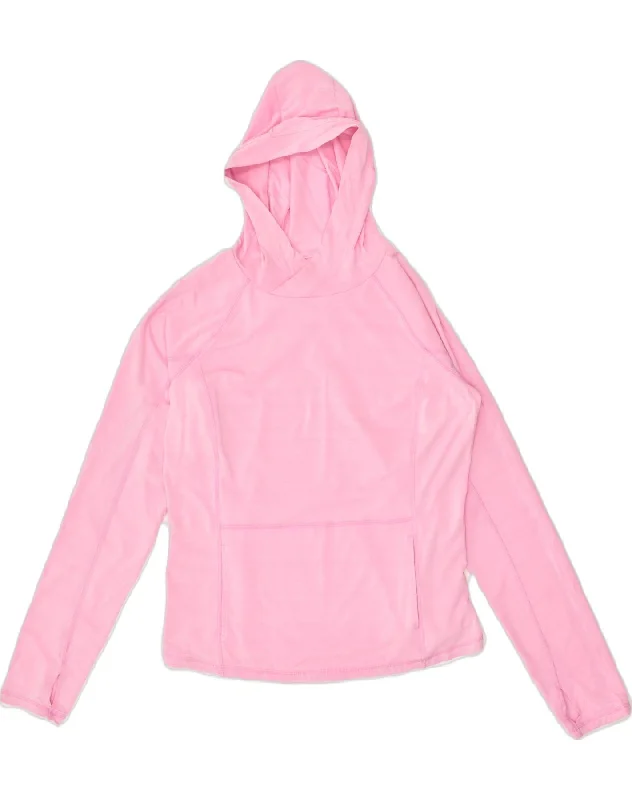 FILA Womens Hoodie Jumper UK 14 Large Pink Polyester