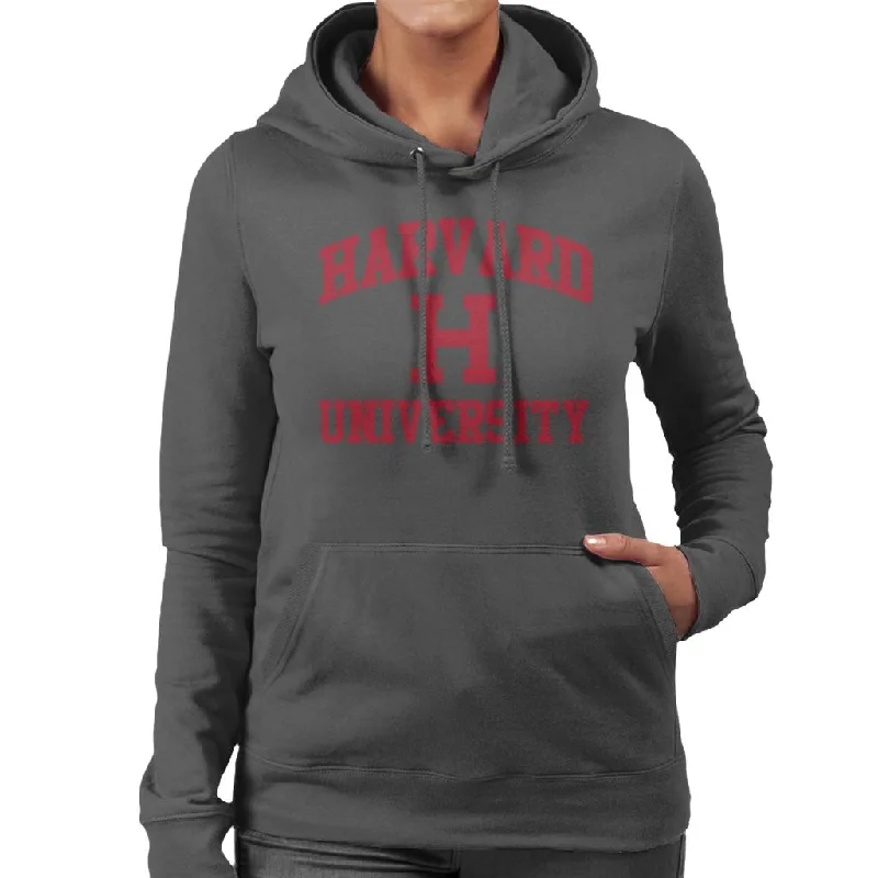 Harvard University Classic Text Logo Women's Hooded Sweatshirt