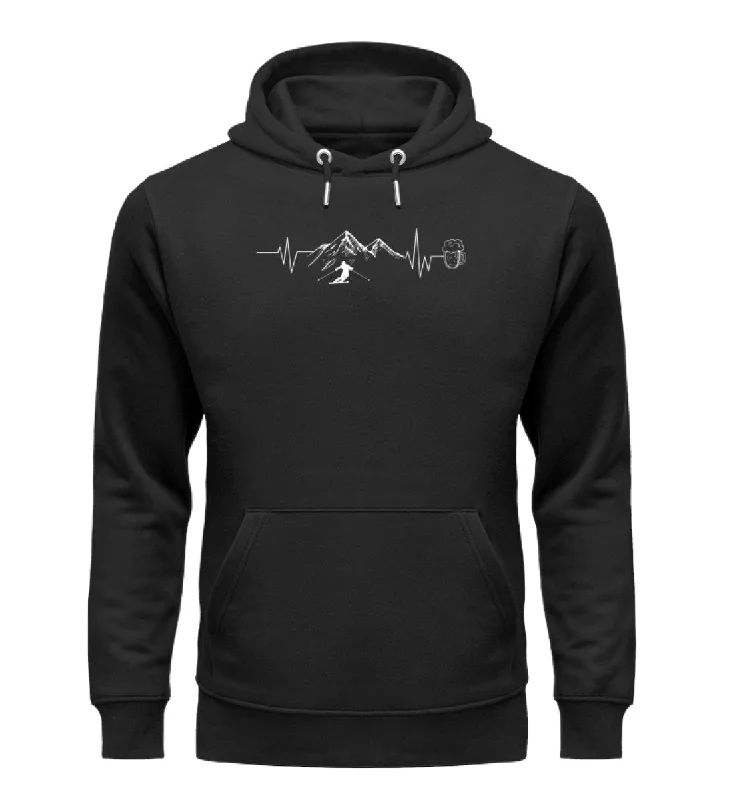 Herzschlag Berge, Bier und Ski - Unisex Premium Organic Hoodie Hoodie Jacket Zipper Layering Herzschlag Berge, Bier und Ski - Unisex Premium Organic Hoodie Hoodie Jacket Zipper Layering