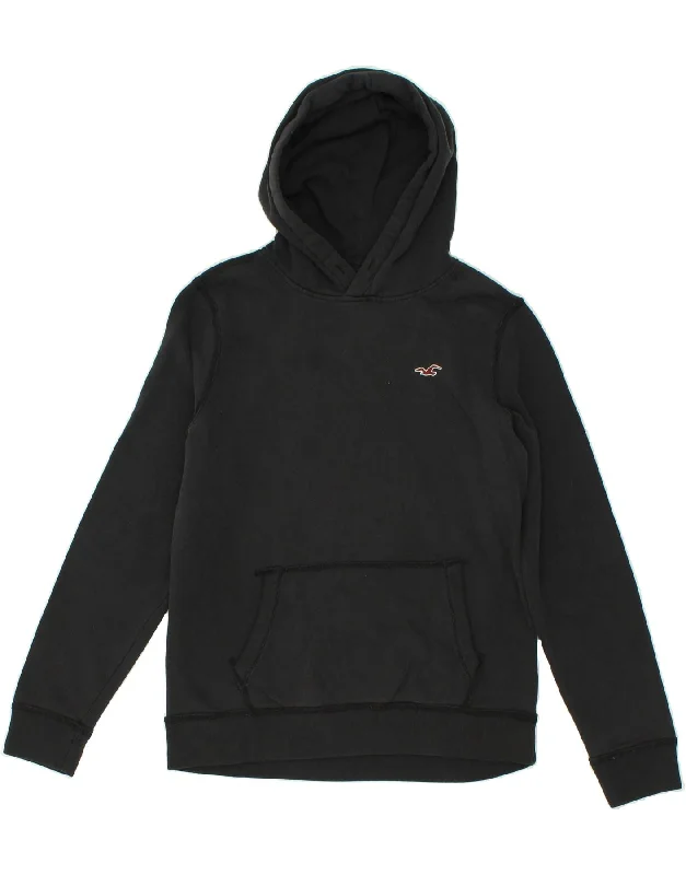 HOLLISTER Mens Hoodie Jumper Large Black Cotton