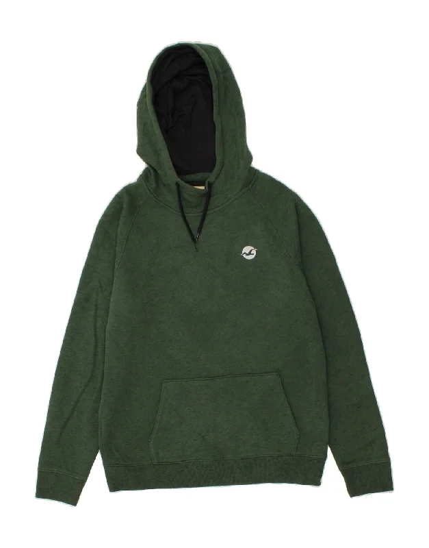 HOLLISTER Mens Hoodie Jumper Medium Green Cotton