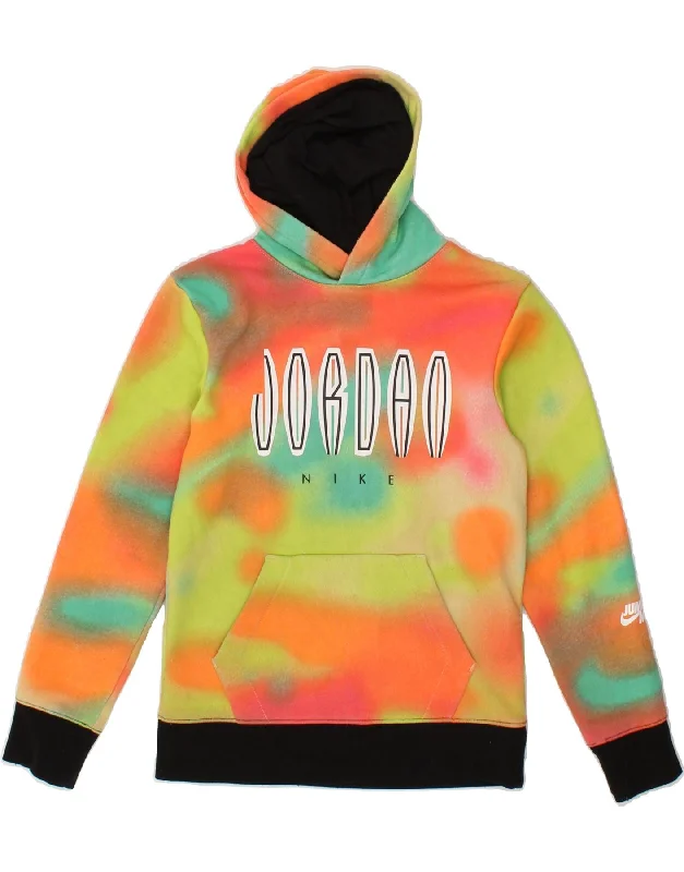 JORDAN Boys Graphic Hoodie Jumper 10-11 Years Medium Multicoloured Tie Dye Hoodie with Ribbed Neckline Snug Warm JORDAN Boys Graphic Hoodie Jumper 10-11 Years Medium Multicoloured Tie Dye Hoodie with Ribbed Neckline Snug Warm