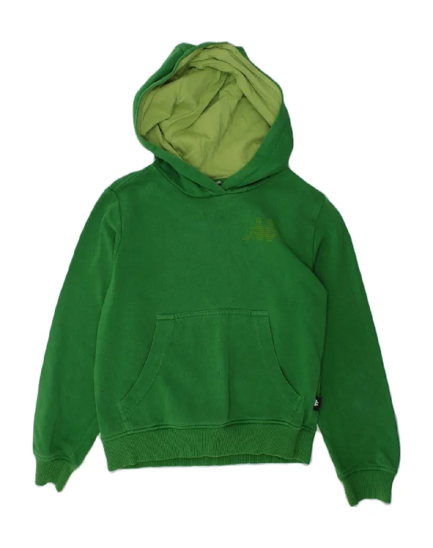 KAPPA Boys Hoodie Jumper 12-13 Years 2XS Green Cotton