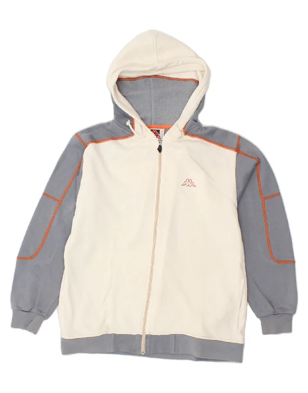 KAPPA Boys Zip Hoodie Sweater 13-14 Years 2XL White Colourblock Cotton Hoodie with Turtle Neck Cozy Winter KAPPA Boys Zip Hoodie Sweater 13-14 Years 2XL White Colourblock Cotton Hoodie with Turtle Neck Cozy Winter