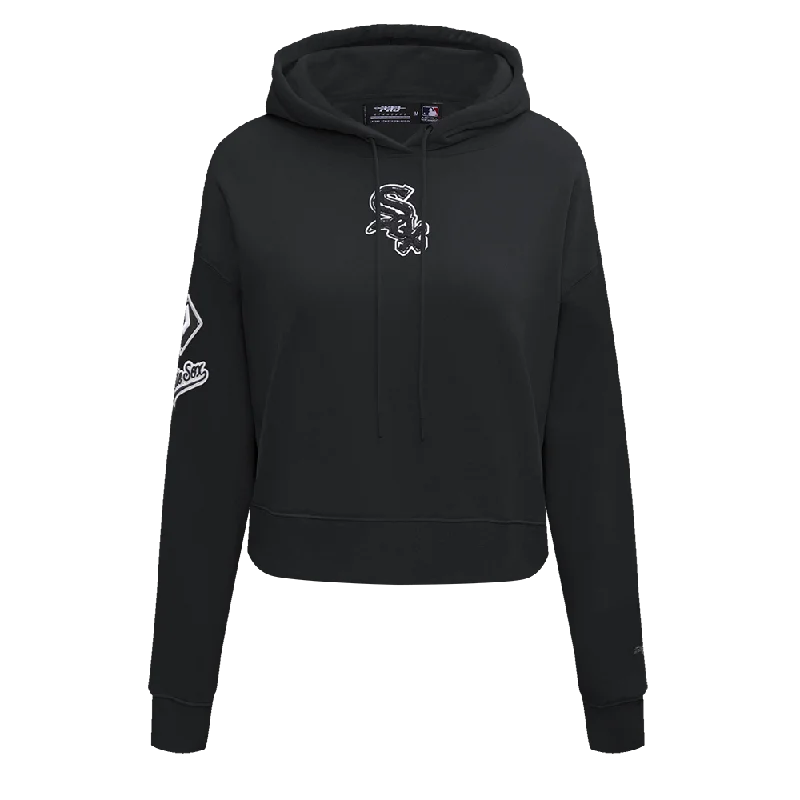 MLB CHICAGO WHITE SOX CLASSIC WOMEN'S CROPPED PO HOODIE (BLACK)