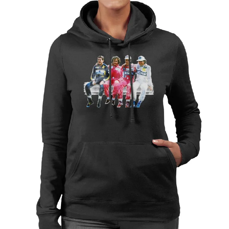 Motorsport Images Mansell Piquet Prost Senna Pitwall Women's Hooded Sweatshirt Hoodie with Applique Textured Unique Motorsport Images Mansell Piquet Prost Senna Pitwall Women's Hooded Sweatshirt Hoodie with Applique Textured Unique