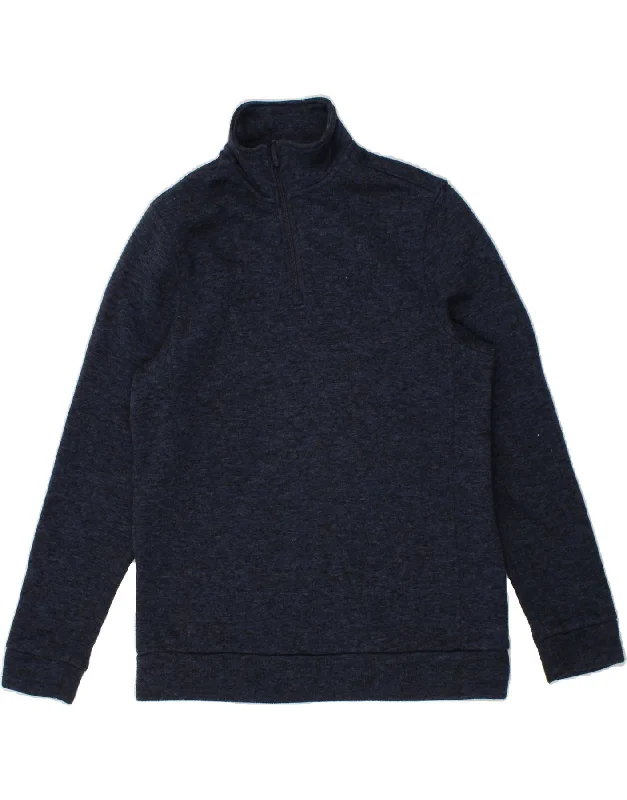 MOUNTAIN WAREHOUSE Mens Zip Neck Sweatshirt Jumper Large Navy Blue Flecked