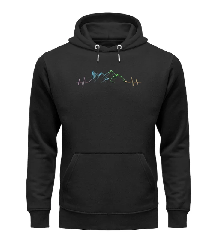 Mountainbiker auf Berg - Unisex Premium Organic Hoodie Hoodie with Hem Drawcord Adjustable Customizable Mountainbiker auf Berg - Unisex Premium Organic Hoodie Hoodie with Hem Drawcord Adjustable Customizable