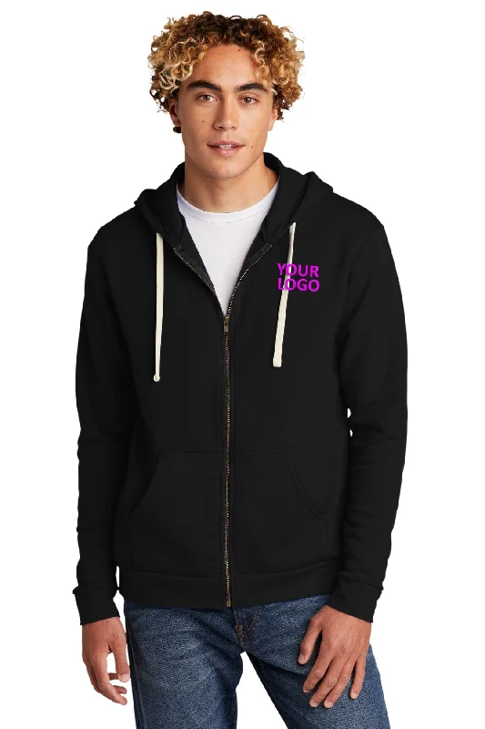 Next Level Unisex Beach Fleece Custom Zip Hoodies, Black Hoodie with Distressed Vintage Worn Next Level Unisex Beach Fleece Custom Zip Hoodies, Black Hoodie with Distressed Vintage Worn