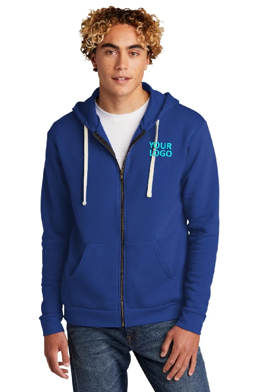 Next Level Unisex Beach Fleece Custom Zip Hoodies, Royal Hoodie with Button Placket Classic Preppy Next Level Unisex Beach Fleece Custom Zip Hoodies, Royal Hoodie with Button Placket Classic Preppy