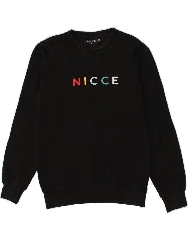 NICCE Mens Graphic Sweatshirt Jumper XS Black Cotton