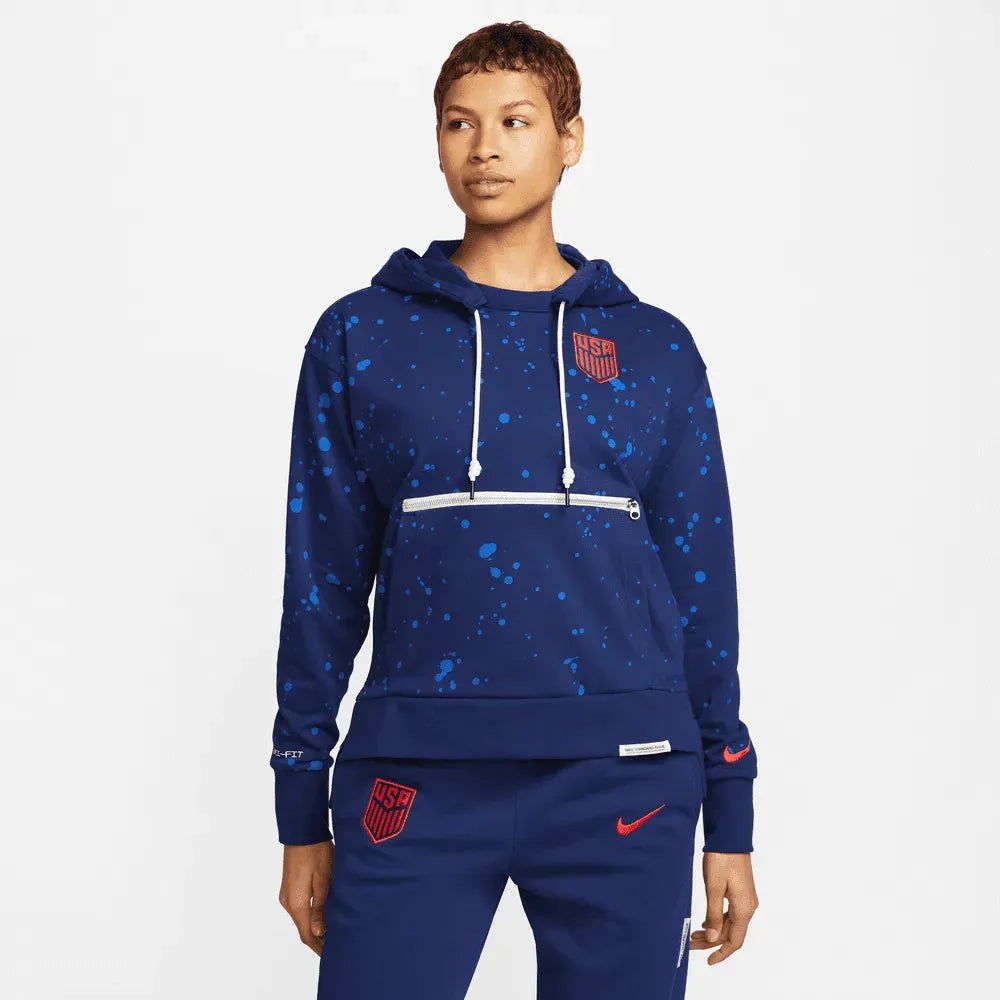 Nike 2023-24 USA Womens DF Fleece Hoodie Hoodie with Contrast Stitching Detailed Premium Nike 2023-24 USA Womens DF Fleece Hoodie Hoodie with Contrast Stitching Detailed Premium