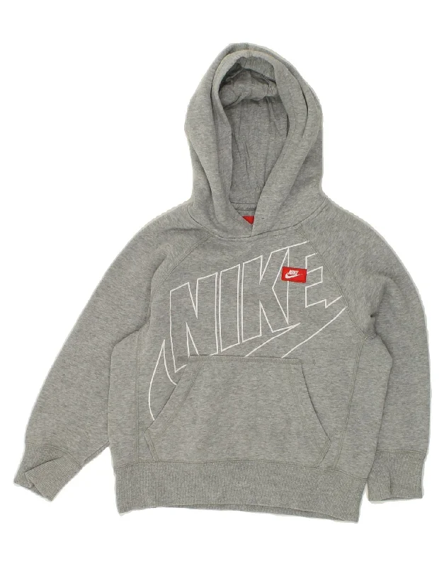 NIKE Boys Graphic Hoodie Jumper 6-7 Years XS Grey Cotton Hoodie with Button Placket Classic Preppy NIKE Boys Graphic Hoodie Jumper 6-7 Years XS Grey Cotton Hoodie with Button Placket Classic Preppy