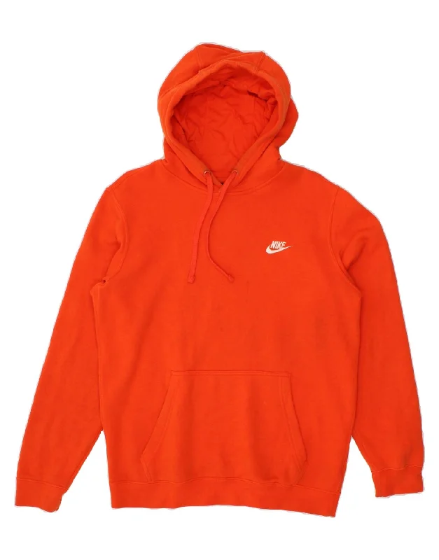 NIKE Mens Hoodie Jumper Medium Orange