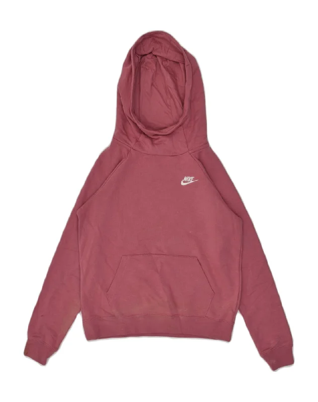 NIKE Mens Hoodie Jumper Small Pink Cotton