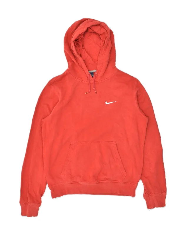 NIKE Mens Hoodie Jumper Small Red Cotton