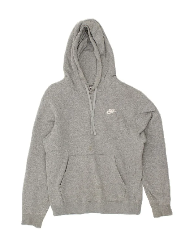 NIKE Mens Hoodie Jumper XS Grey Cotton