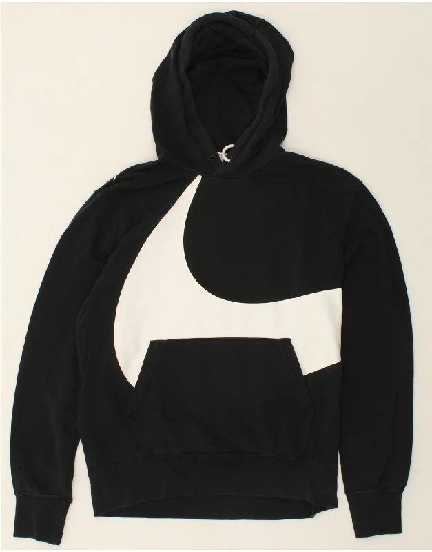 NIKE Womens Oversized Graphic Hoodie Jumper UK 14 Medium Black Cotton Zip Hoodie Drawstring Kangaroo Pocket NIKE Womens Oversized Graphic Hoodie Jumper UK 14 Medium Black Cotton Zip Hoodie Drawstring Kangaroo Pocket