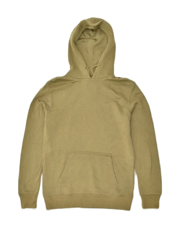 PULL & BEAR Mens Hoodie Jumper Medium Khaki Cotton