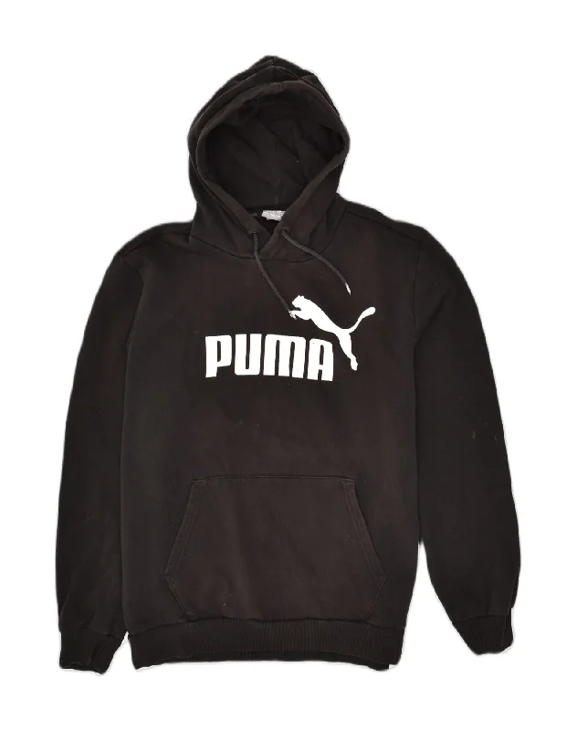 PUMA Mens Graphic Hoodie Jumper Medium Black Cotton