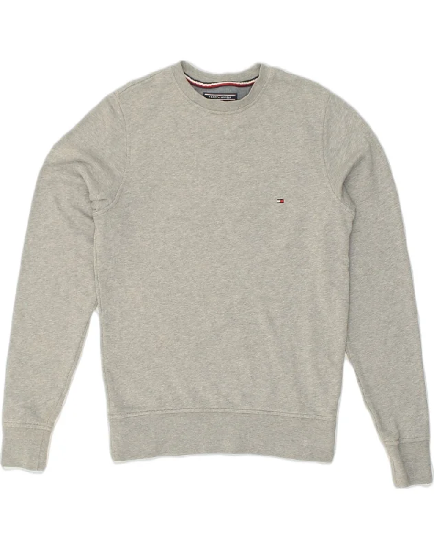 TOMMY HILFIGER Mens Sweatshirt Jumper XS Grey Cotton