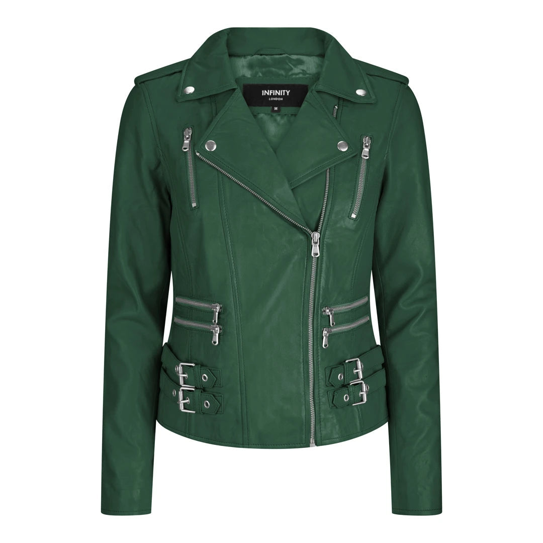 Women's Leather Short Biker Jacket Knit Fabric Woven Fabric Fleece Fabric