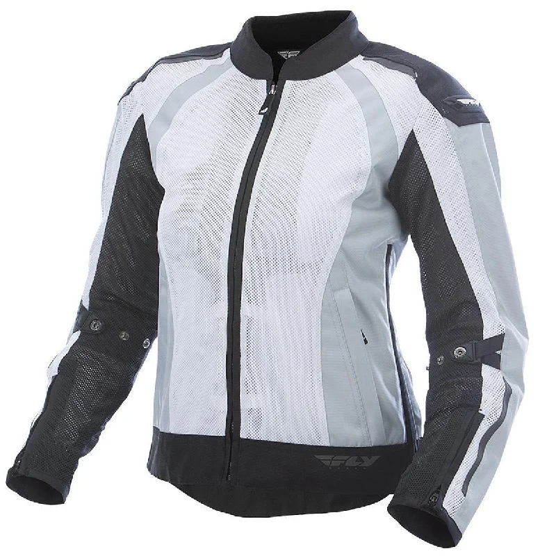 Close Out Fly Racing Coolpro 477-8056M Women's White/Black Mesh Jacket with Armor Embroidered Jacket Appliqued Jacket Beaded Jacket Close Out Fly Racing Coolpro 477-8056M Women's White/Black Mesh Jacket with Armor Embroidered Jacket Appliqued Jacket Beaded Jacket
