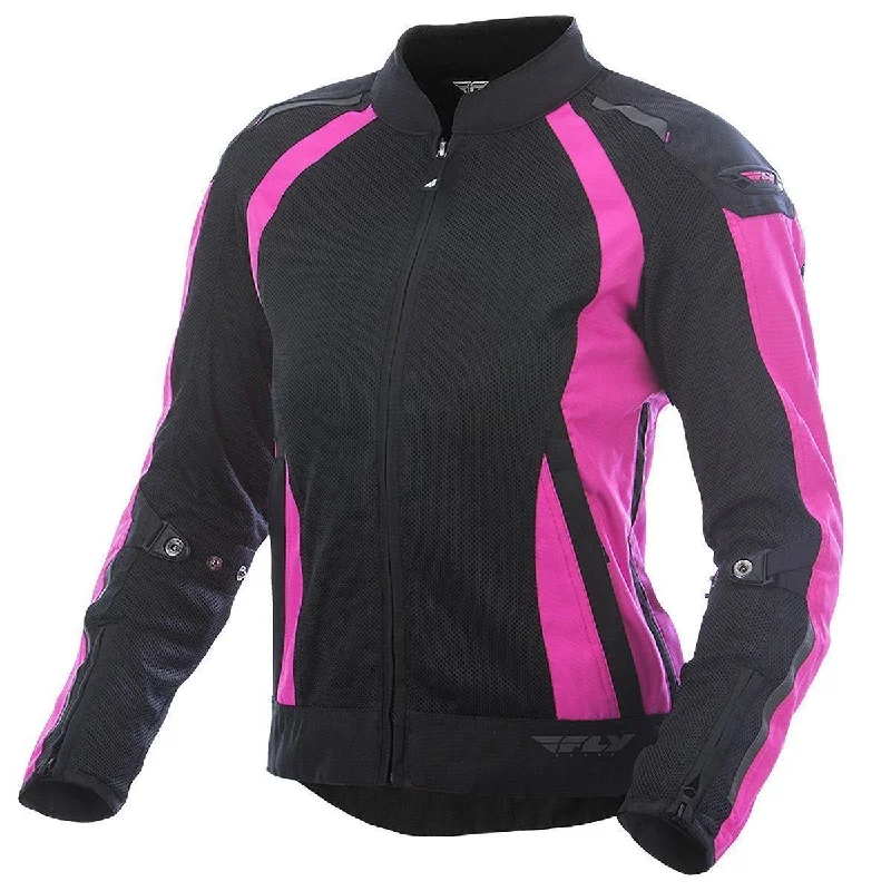 Close Out Fly Racing Coolpro 477-80582X Women's Pink and Black Mesh Jacket with Armor Cardigan Sweater Pullover Close Out Fly Racing Coolpro 477-80582X Women's Pink and Black Mesh Jacket with Armor Cardigan Sweater Pullover
