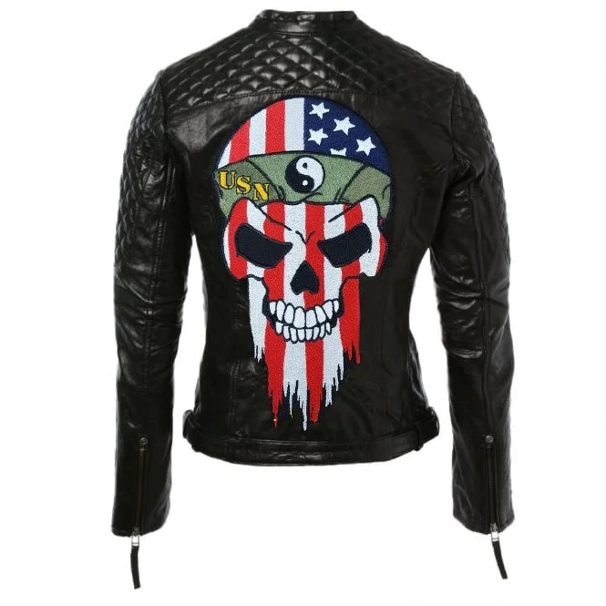 Black Women American Bikers Moto Leather Jacket Nylon Fabric Polyester Fabric Spandex Fabric Black Women American Bikers Moto Leather Jacket Nylon Fabric Polyester Fabric Spandex Fabric