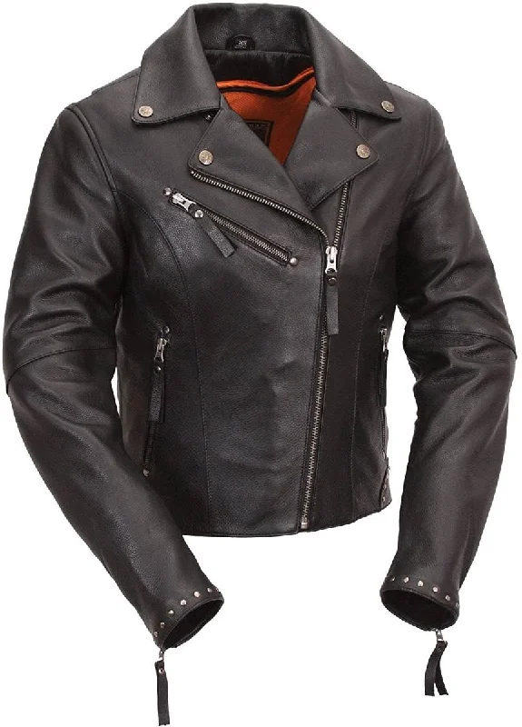 First Manufacturing FIL159NOCZ Women's Black Scarlett Motorcycle Leather Jacket Print Jacket Jacquard Jacket Patchwork Jacket First Manufacturing FIL159NOCZ Women's Black Scarlett Motorcycle Leather Jacket Print Jacket Jacquard Jacket Patchwork Jacket