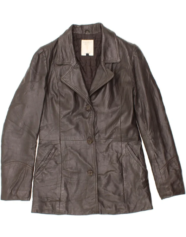 FREEHERON Womens Leather Jacket IT 44 Medium Black Leather Knit Jacket Woven Jacket Fleece Jacket FREEHERON Womens Leather Jacket IT 44 Medium Black Leather Knit Jacket Woven Jacket Fleece Jacket