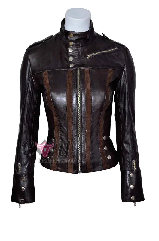 Ladies 4520 Slim Fit Suede Sheep Biker Napa Genuine Soft Jacket Welt Pockets Slit Pockets Flap Pockets Ladies 4520 Slim Fit Suede Sheep Biker Napa Genuine Soft Jacket Welt Pockets Slit Pockets Flap Pockets