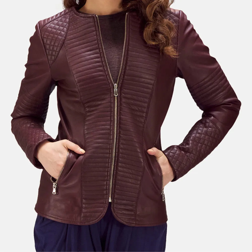 Leather Jacket Maroon - Quilted viscose lining Jersey Jacket Tulle Jacket Batik Jacket Leather Jacket Maroon - Quilted viscose lining Jersey Jacket Tulle Jacket Batik Jacket