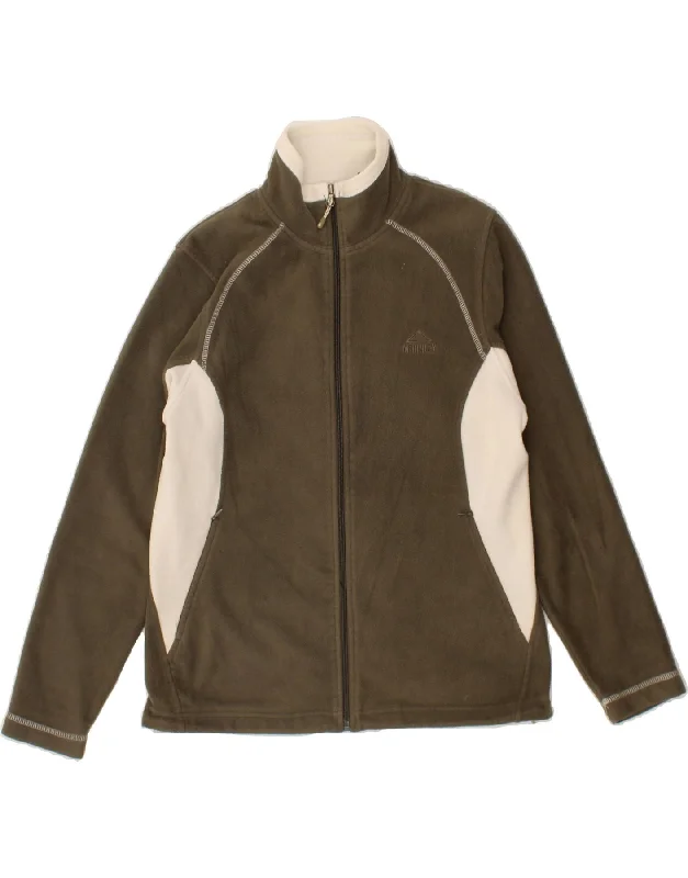 MCKINLEY Womens Fleece Jacket UK 16 Large Khaki Colourblock Toggled Jacket Drawstring Jacket Belted Jacket MCKINLEY Womens Fleece Jacket UK 16 Large Khaki Colourblock Toggled Jacket Drawstring Jacket Belted Jacket