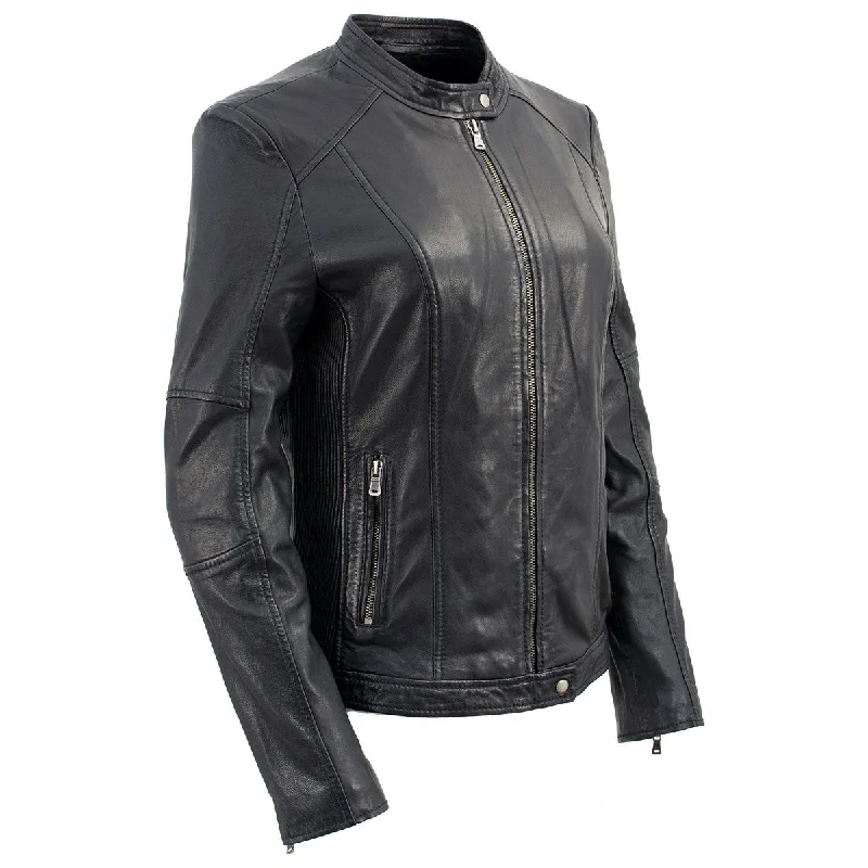 Milwaukee Leather Vintage SFL2813 Women's Black Leather Moto Style Fashion Jacket Plaid Jacket Tartan Jacket Houndstooth Jacket Milwaukee Leather Vintage SFL2813 Women's Black Leather Moto Style Fashion Jacket Plaid Jacket Tartan Jacket Houndstooth Jacket