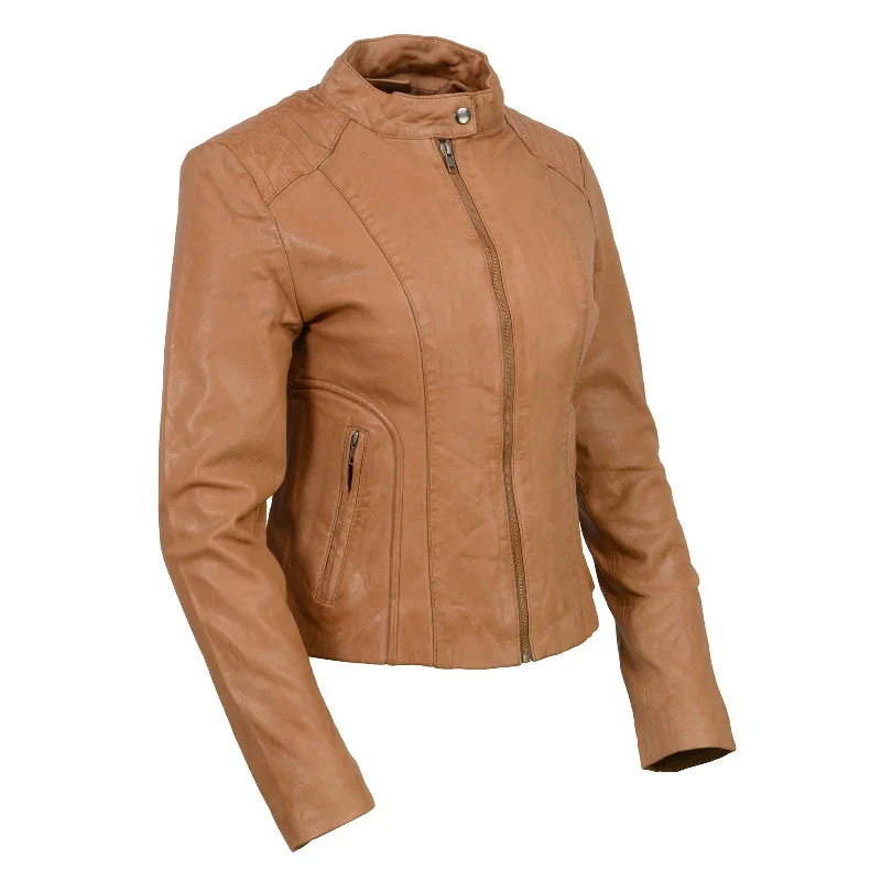 Milwaukee Leather Vintage SFL2814 Women's Cognac Leather Moto Style Fashion Jacket Anorak Shell Jacket Lightweight Jacket Milwaukee Leather Vintage SFL2814 Women's Cognac Leather Moto Style Fashion Jacket Anorak Shell Jacket Lightweight Jacket