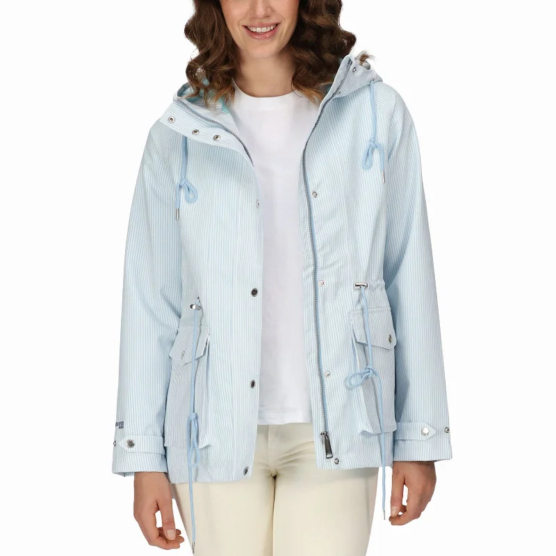 Regatta Womens Birdie Giovanna Fletcher Collection Waterproof Jacket - Blue Hooded Jacket Caped Jacket Shawl Collar Jacket Regatta Womens Birdie Giovanna Fletcher Collection Waterproof Jacket - Blue Hooded Jacket Caped Jacket Shawl Collar Jacket