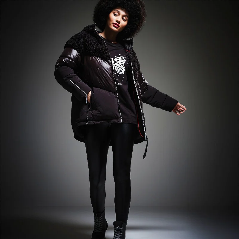 Regatta x Christian Lacroix Sete Baffled Borg Hood Jacket - Black Ribbed Jacket Pleated Jacket Ruffled Jacket Regatta x Christian Lacroix Sete Baffled Borg Hood Jacket - Black Ribbed Jacket Pleated Jacket Ruffled Jacket