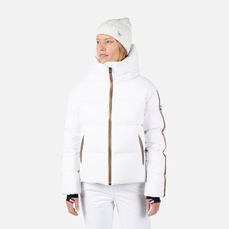 Rossignol Ventina Bomber Down Womens Jacket Denim Fabric Leather Fabric Suede Fabric Rossignol Ventina Bomber Down Womens Jacket Denim Fabric Leather Fabric Suede Fabric